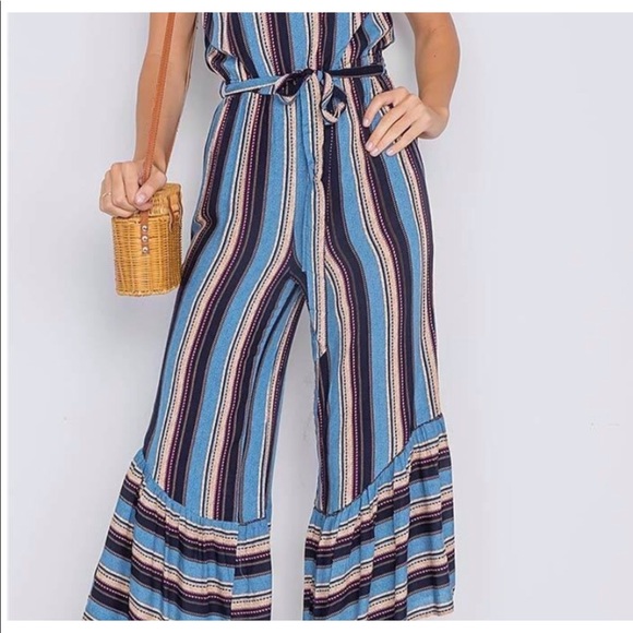 SALE ~ CROP HEM REMOVABLE SPAGHETTI STRAP JUMPSUIT - Picture 4 of 8